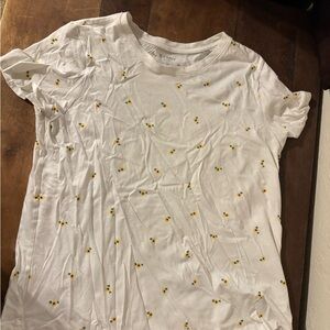 Old Navy White Tee with Yellow Floral Print